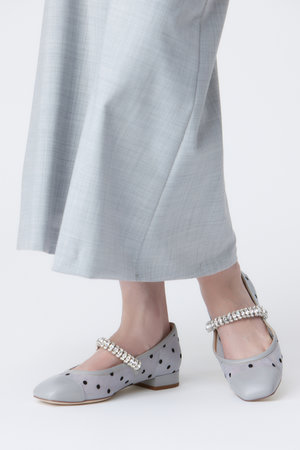 スタッカート/STACCATOのドットヌーディーメリージェーンパンプス(130100/130101)