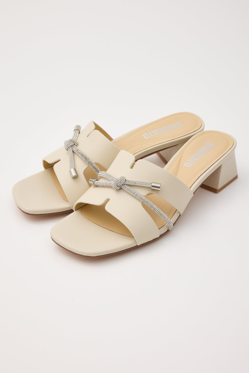 STACCATO ドルチェリボンミュール (エクリュ, 24.5cm) スタッカート ELLE SHOP STACCATO ドルチェリボンミュール (エクリュ, 24.5cm) スタッカート ELLE SHOP