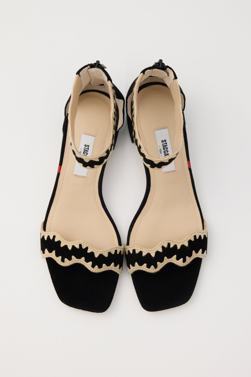 【未使用級】STACCATO スタッカート　22.5 ストラップ　サンダル STACCATO スタッカート サンダル 22.5cm ベルト シルバー メンズ