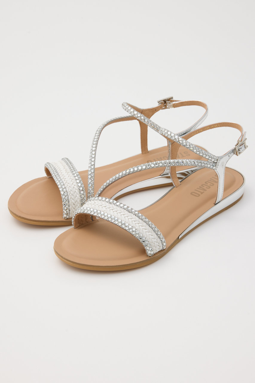 STACCATO クレオスリングフラットサンダル (ホワイト, 24.0cm) スタッカート ELLE SHOP STACCATO クレオスリングフラットサンダル (ホワイト, 24.0cm) スタッカート ELLE SHOP