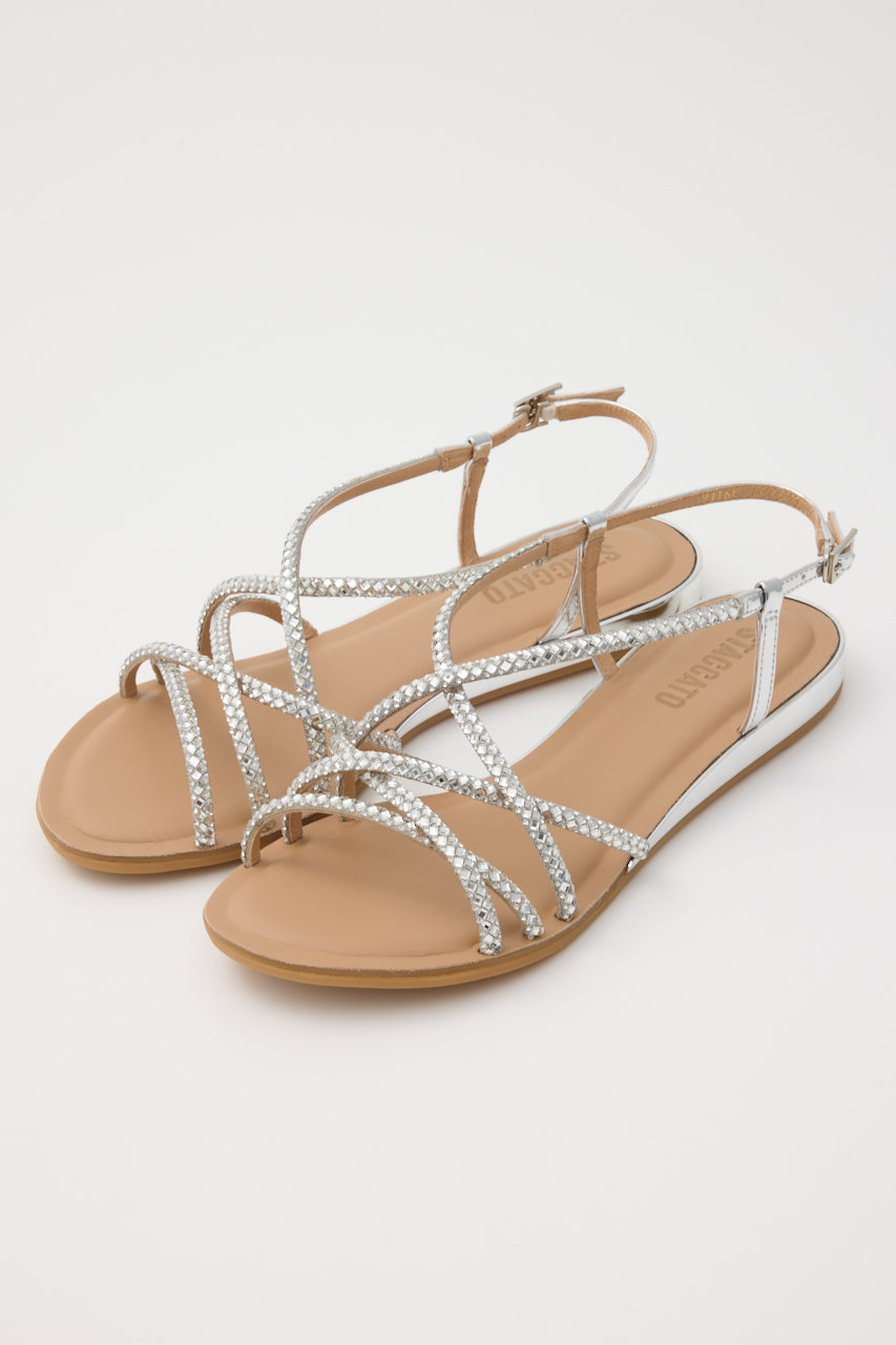 STACCATO セレナブレードフラットサンダル (シルバー, 23.5cm) スタッカート ELLE SHOP STACCATO セレナブレードフラットサンダル (シルバー, 23.5cm) スタッカート ELLE SHOP