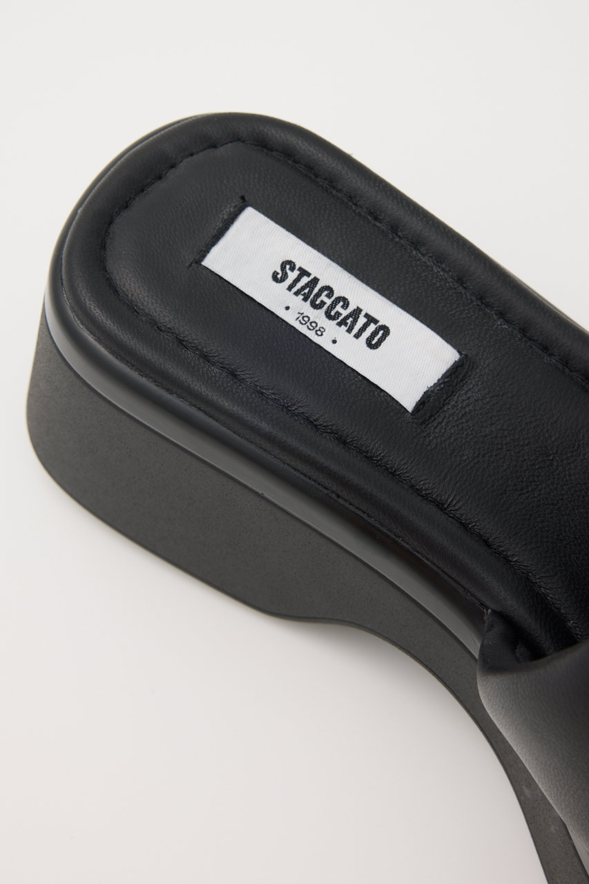 ☆美品☆ STACCATO /スタッカート/サンダル　【サイズ22.5】ブラック STACCATO(スタッカート)｜パテッドラギッドソールサンダル