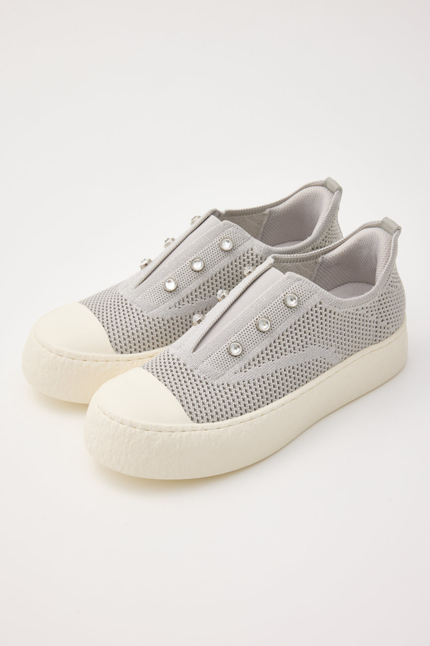 STACCATO ストーンハンディプラットフォームスリッポン (グレー, 22.5cm) スタッカート ELLE SHOP STACCATO ストーンハンディプラットフォームスリッポン (グレー, 22.5cm) スタッカート ELLE SHOP