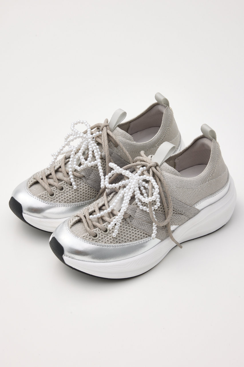 STACCATO デコラリボンパール2WAYスリッポン (グレー, 23.5cm) スタッカート ELLE SHOP STACCATO デコラリボンパール2WAYスリッポン (グレー, 23.5cm) スタッカート ELLE SHOP