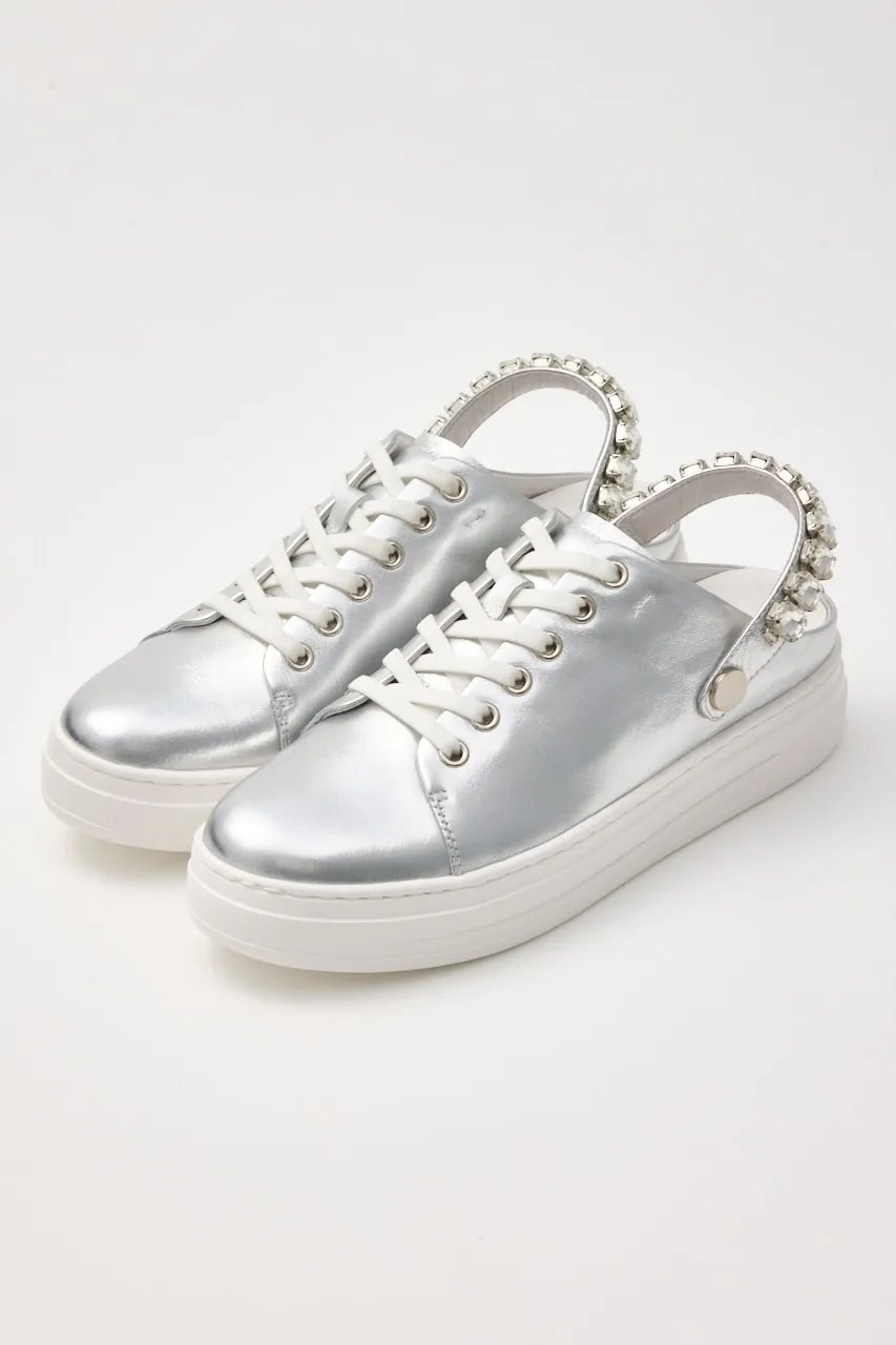 STACCATO 2WAYビジューベルトスニーカーサンダル (シルバー, 23.0cm) スタッカート ELLE SHOP STACCATO 2WAYビジューベルトスニーカーサンダル (シルバー, 23.0cm) スタッカート ELLE SHOP