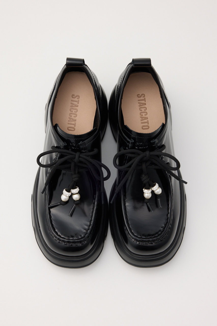STACCATO 美品 光沢ローファー 黒 STACCATO | ヴィズダブルモンクローファー (ローファー