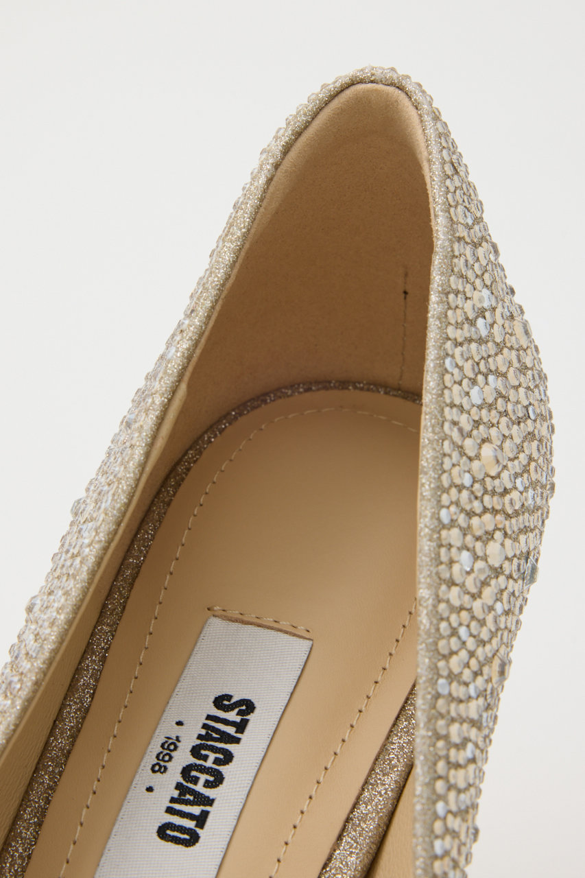 STACCATO(スタッカート)｜クリスタルグリタリングパンプス/ゴールド の