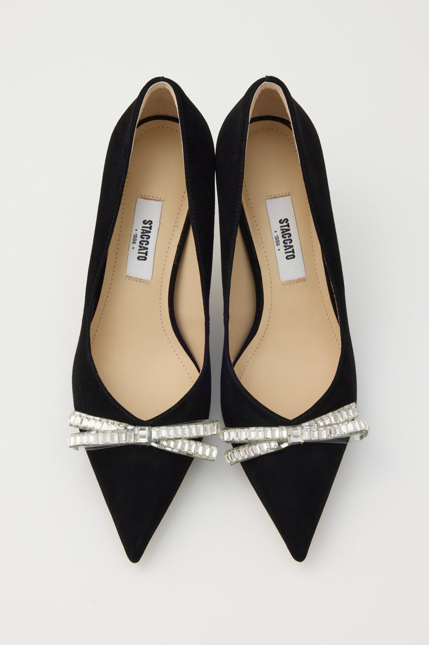 STACCATO(スタッカート)｜シャーロットリボンパンプス/Dブラック の