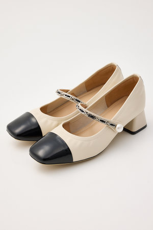 メゾンローヒールライトパンプス