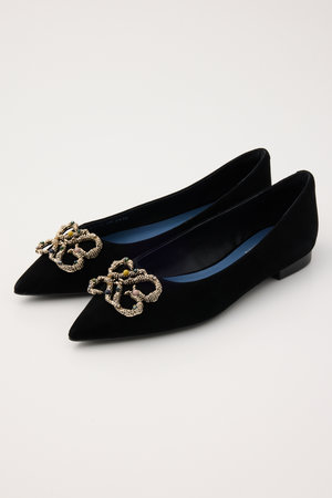 スタッカート/STACCATOのカラーグレインバックルフラット(130400/130401)