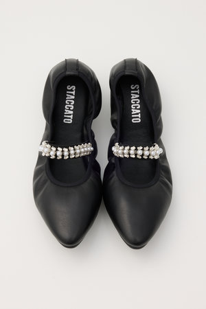 Staccato スタッカート定番 バレエシューズ リボン　ビジュー　22センチ Staccato スタッカート定番 バレエシューズ リボン ビジュー 22