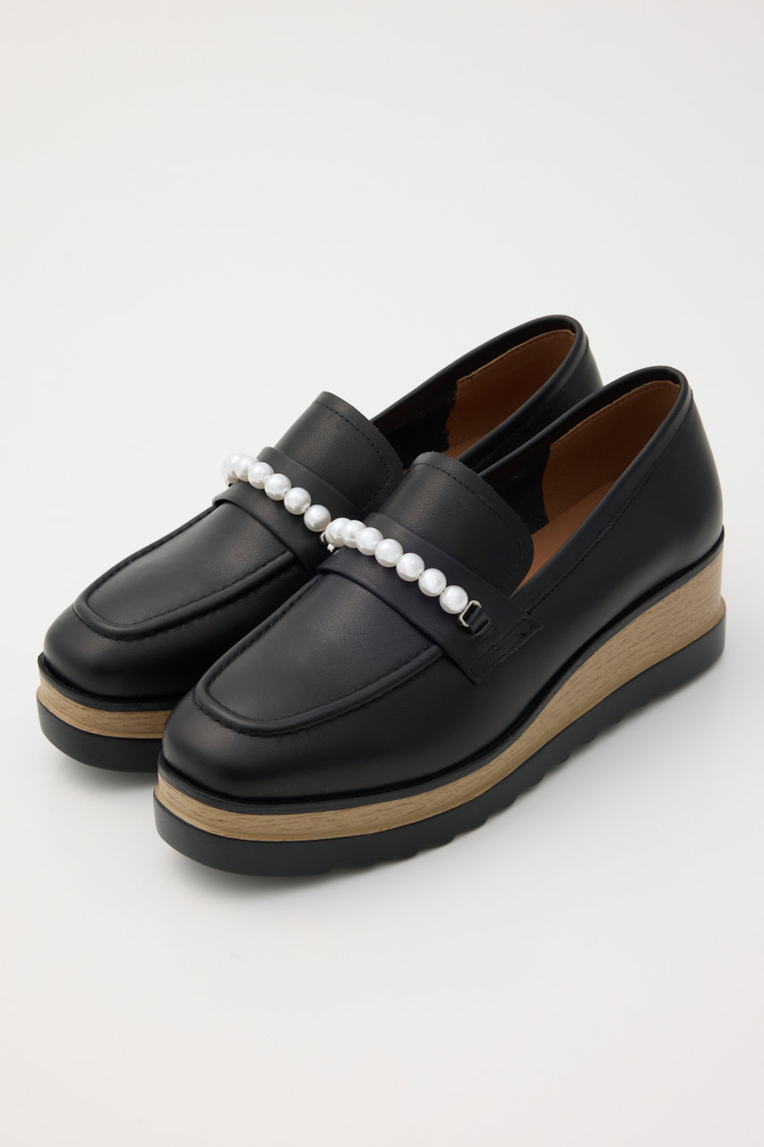 STACCATO パールチェーンプラットフォーム (ブラック, 23.0cm) スタッカート ELLE SHOP STACCATO パールチェーンプラットフォーム (ブラック, 23.0cm) スタッカート ELLE SHOP