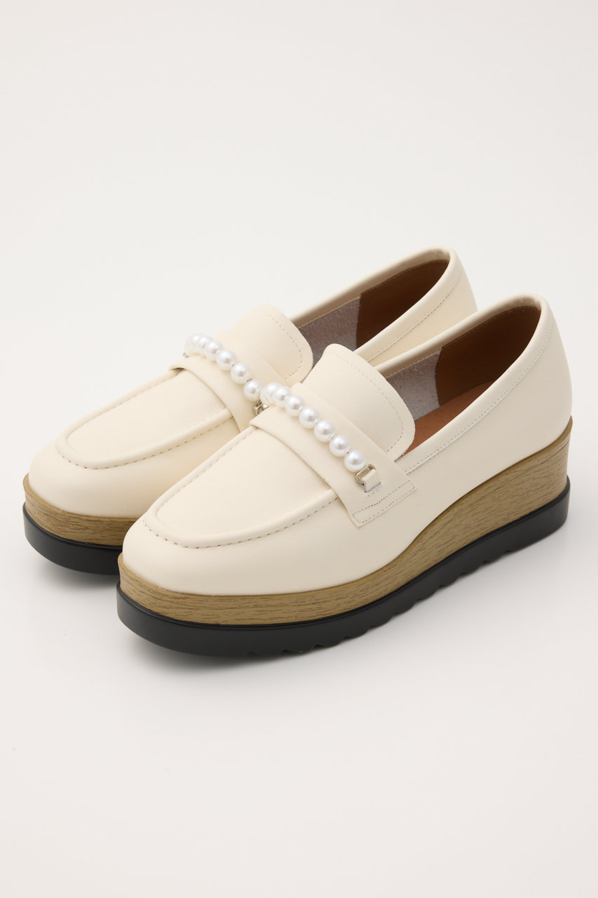 STACCATO パールチェーンプラットフォーム (ホワイト, 24.0cm) スタッカート ELLE SHOP STACCATO パールチェーンプラットフォーム (ホワイト, 24.0cm) スタッカート ELLE SHOP