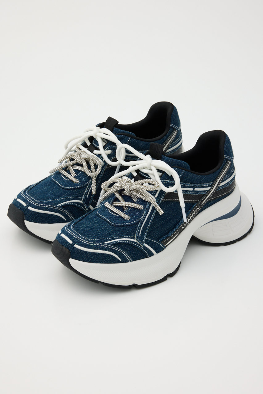 スタッカート/STACCATOのドルチェダブルリボンボリュームスニーカー(インディゴ/350IA149-9075)