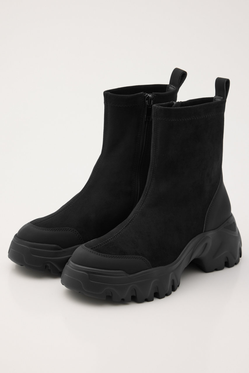 STACCATO ストレッチトラックライトソールブーツ (Dブラック, 24.0cm) スタッカート ELLE SHOP