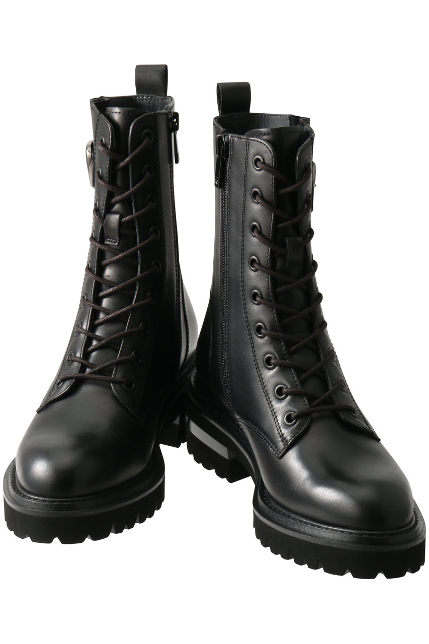 良品✨ スタッカート エナメルブーツ ストーン付 黒 ブラック 24cm STACCATO(スタッカート)｜ライキーレースアップブーツ/ブラック の通販