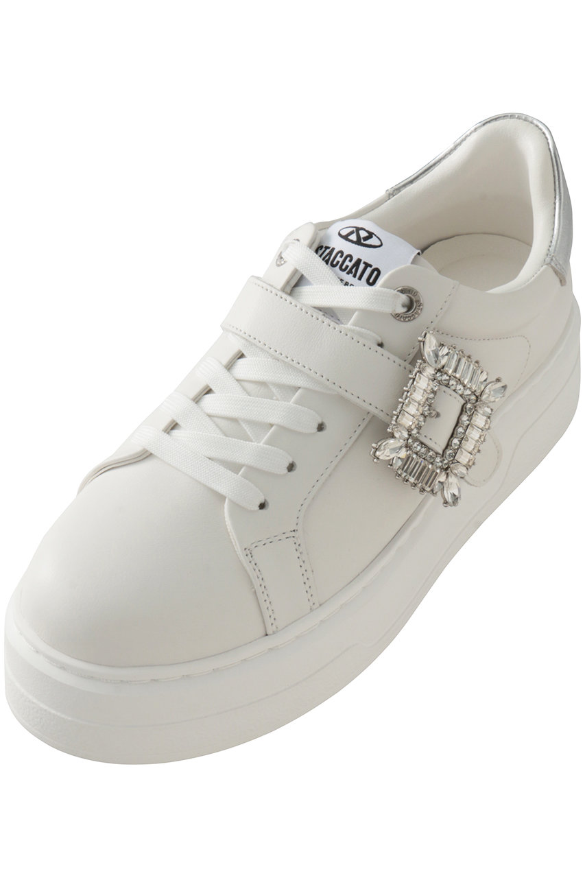 スタッカート/STACCATOのサイドバックルプラットフォームスニーカー(ホワイト/350JS149-9200)