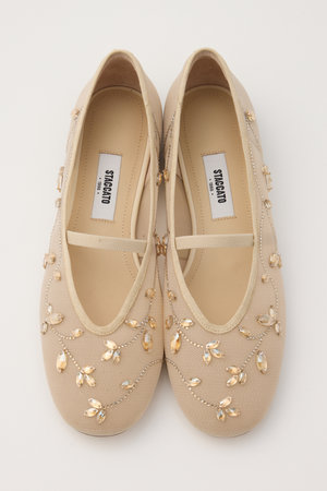 スタッカート/STACCATOのエンブロイドメッシュフラット(130400/130401)