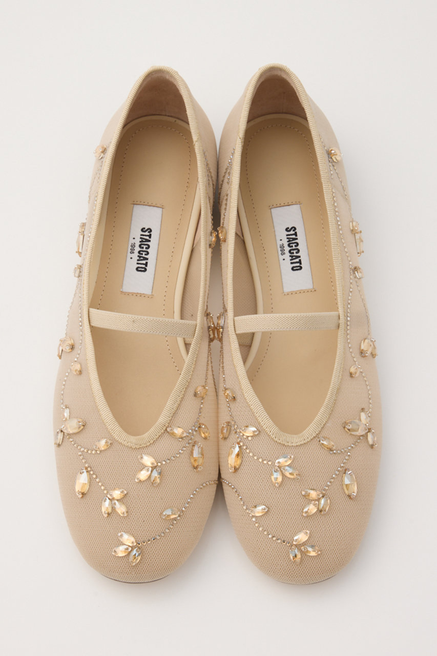 スタッカート/STACCATOのエンブロイドメッシュフラット(エクリュ/350JS112-2045)