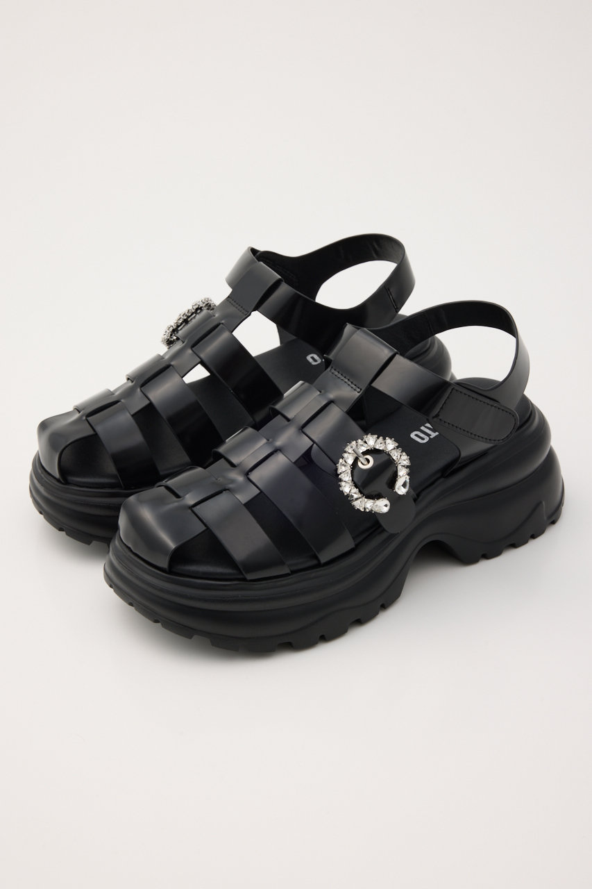 スタッカート/STACCATOのムーングルカライトサンダル(ブラック/350JS137-7080)