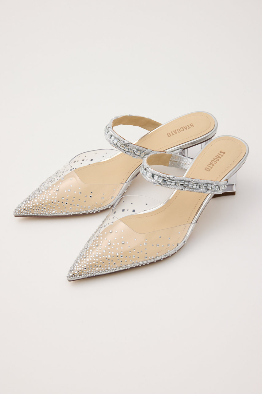 スタッカート/STACCATOのダイヤヌーディークリアミュール(シルバー/350JS111-1095)