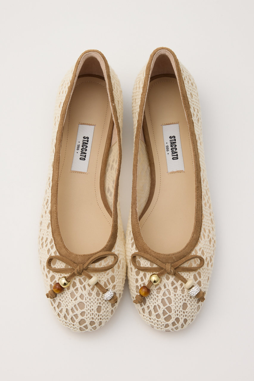 スタッカート/STACCATOのクロシェエスパドリーユフラット(ホワイト/350JS112-2035)