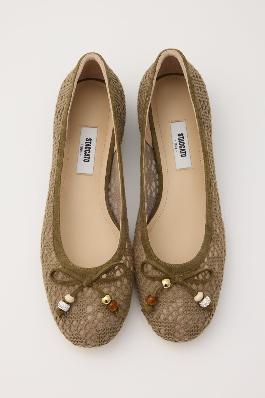 スタッカート/STACCATOのクロシェエスパドリーユフラット(カーキ/350JS112-2035)