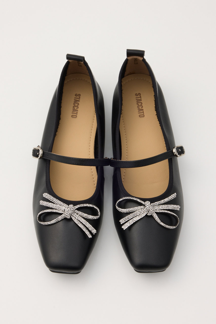 スタッカート/STACCATOのクロスリボンメリージェーンフラット(ブラック/350JS112-2060)