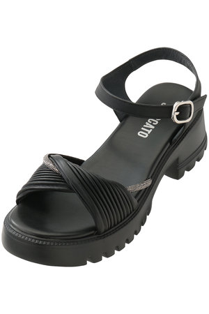 スタッカート/STACCATOのクレープツイストタンクソールサンダル(130200/130201)