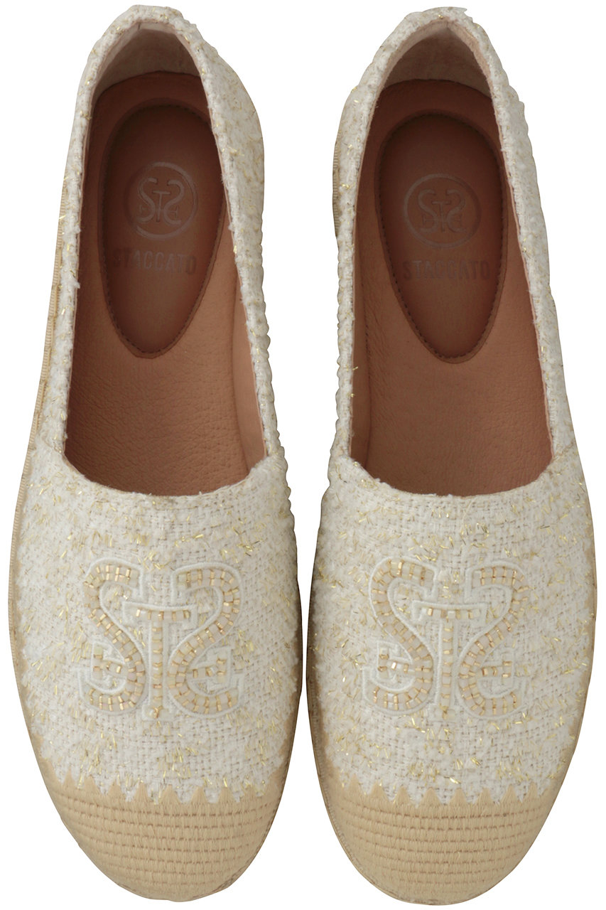 スタッカート/STACCATOのSTビーズエスパドリーユ(ホワイト/350JS149-9105)