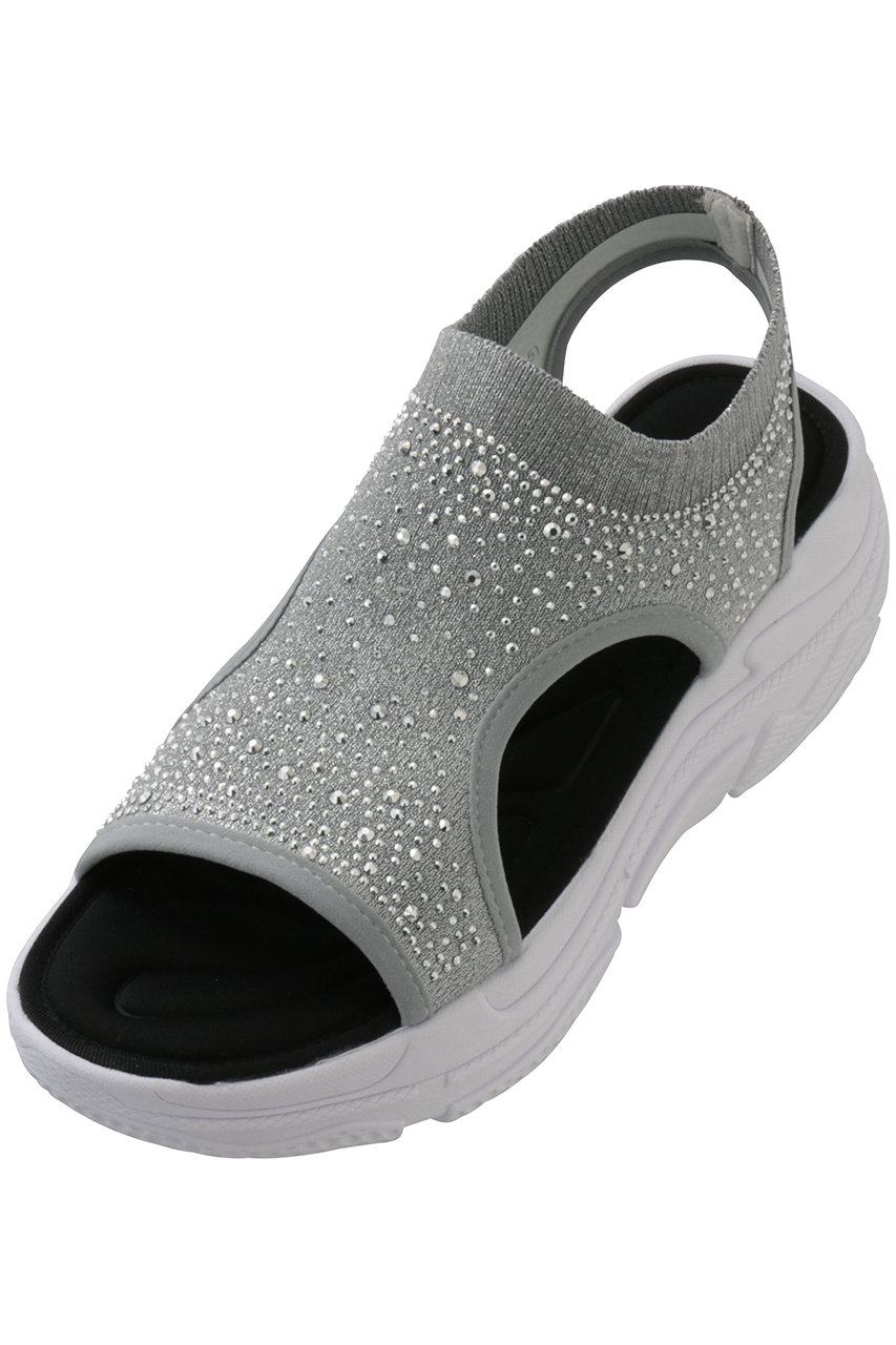 スタッカート/STACCATOのクリスタルカバーアップスポーツサンダル(グレー/350JS137-7655)