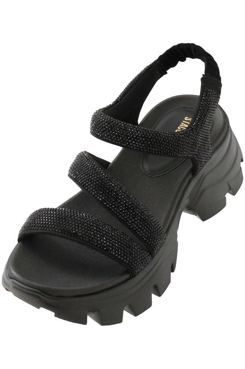 スタッカート/STACCATOのコスモスリングラギッドソールサンダル(ブラック/350JS136-6725)