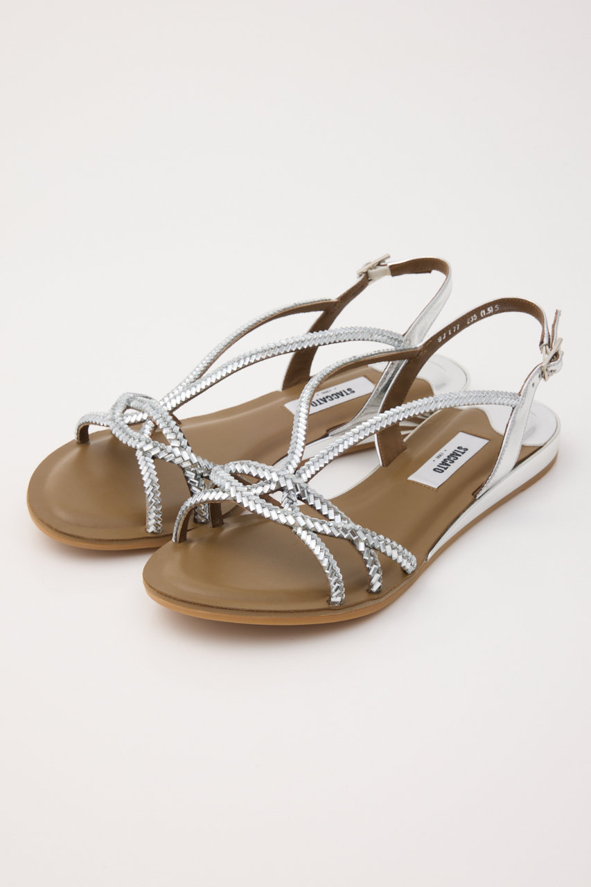 スタッカート/STACCATOのジャスミンフラットサンダル(シルバー/350JS137-7735)