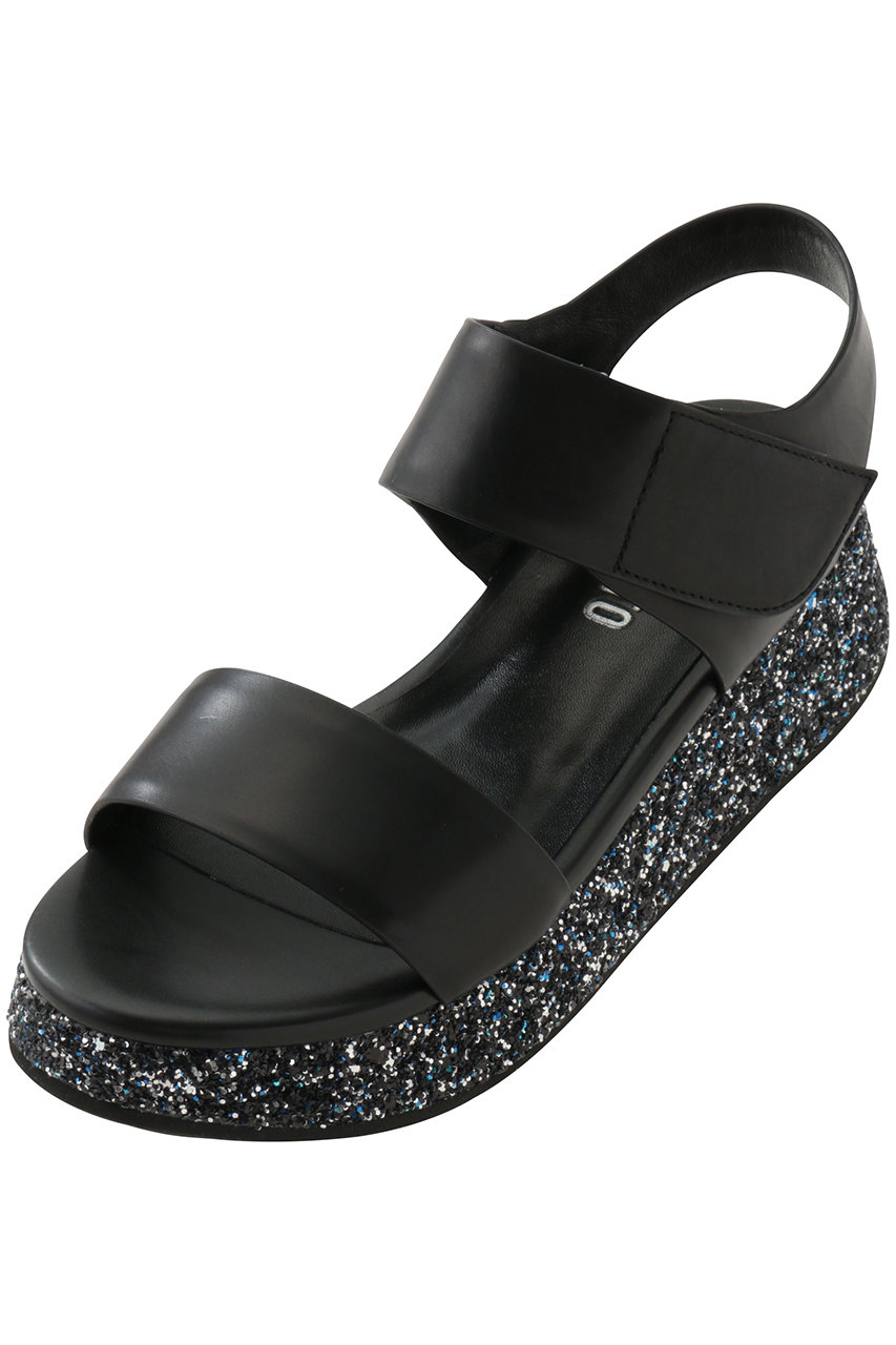 スタッカート/STACCATOのグリッターソールサンダル(ブラック/350JS137-7770)