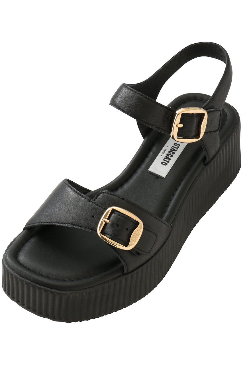 スタッカート/STACCATOのロッキープラットフォームサンダル(ブラック/350JS137-7830)