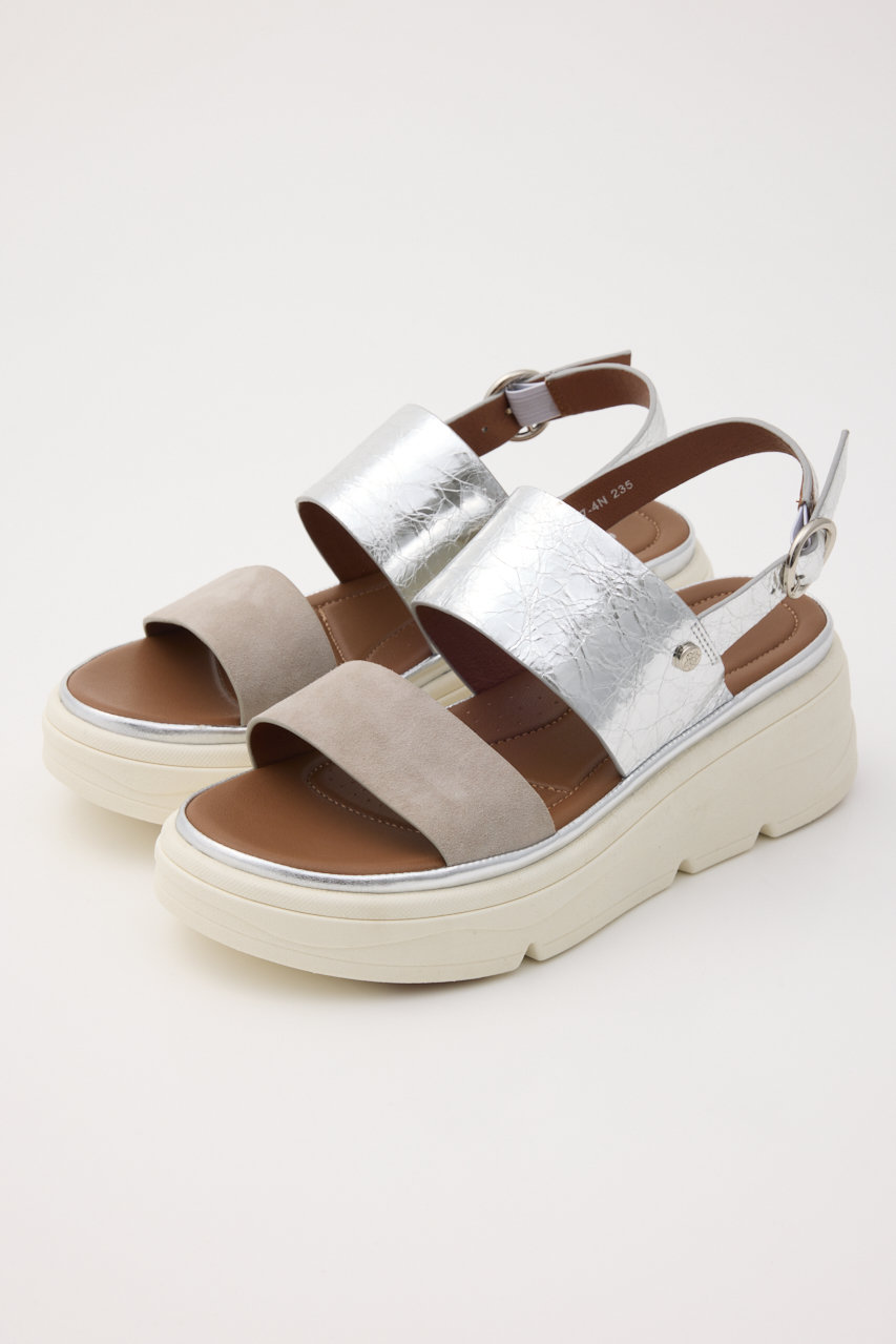 スタッカート/STACCATOのグリッターコンビクラウドルライトサンダル(シルバー/350JS137-7880)