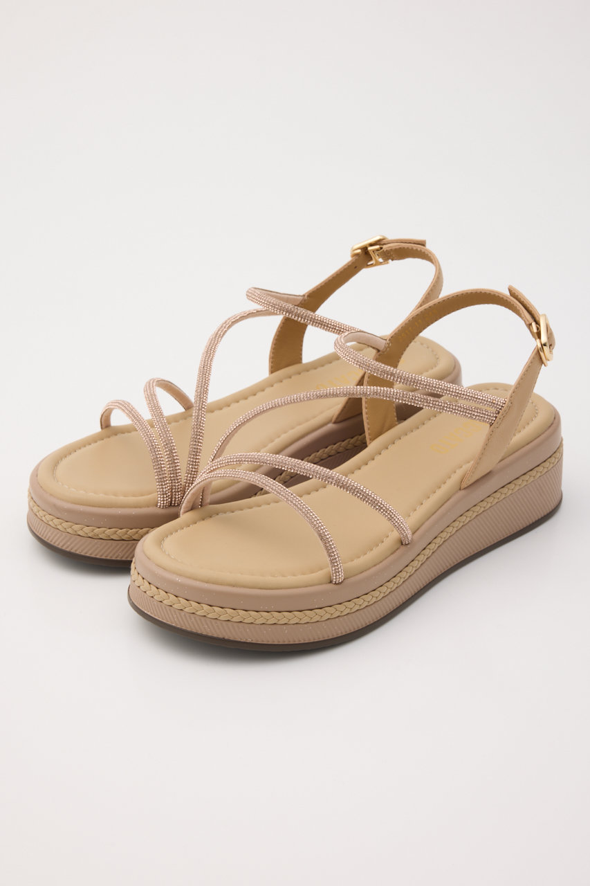 スタッカート/STACCATOのプルスコードプラットフォームサンダル(ピンクゴールド/350JS137-7935)