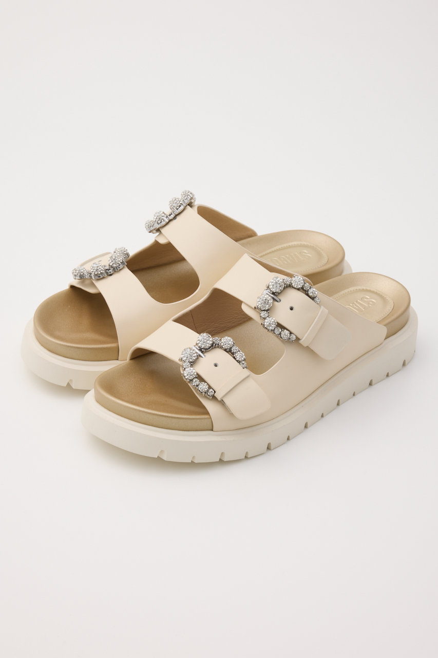 スタッカート/STACCATOのピアスフィアコンフォートサンダル(ホワイト/350JS137-7970)