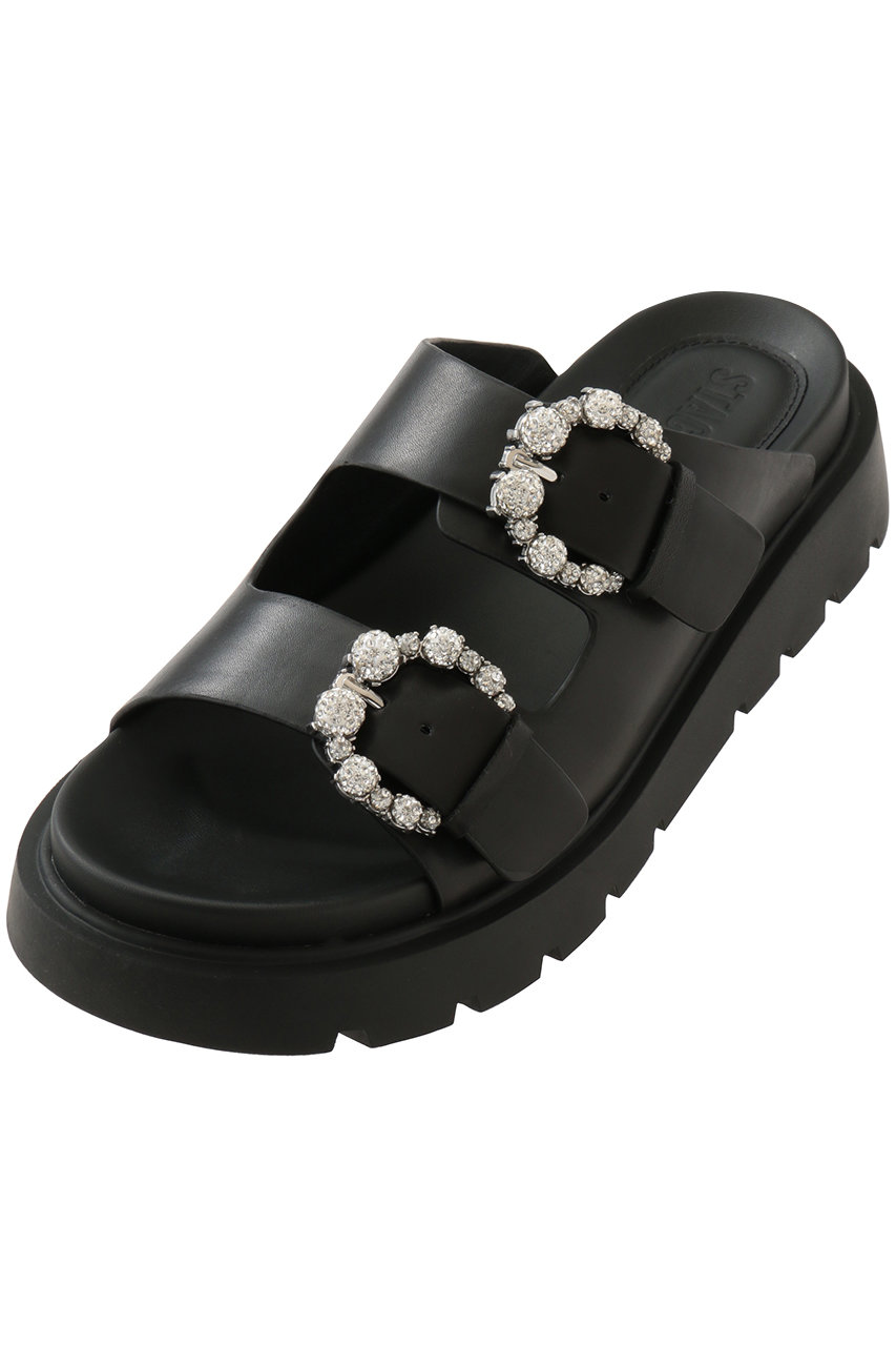 スタッカート/STACCATOのピアスフィアコンフォートサンダル(ブラック/350JS137-7970)