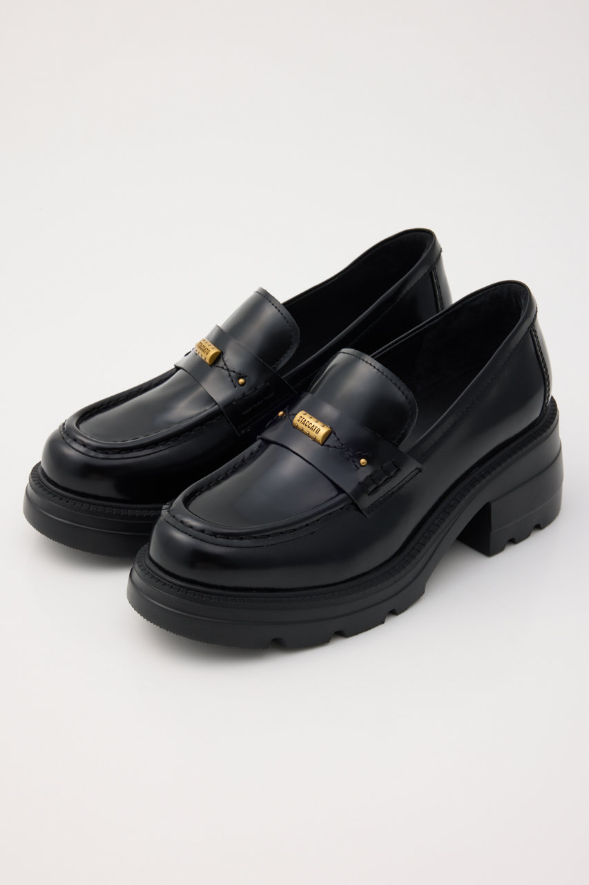 スタッカート/STACCATOのガイルタンクヒールローファー(ブラック/350JA148-8310)