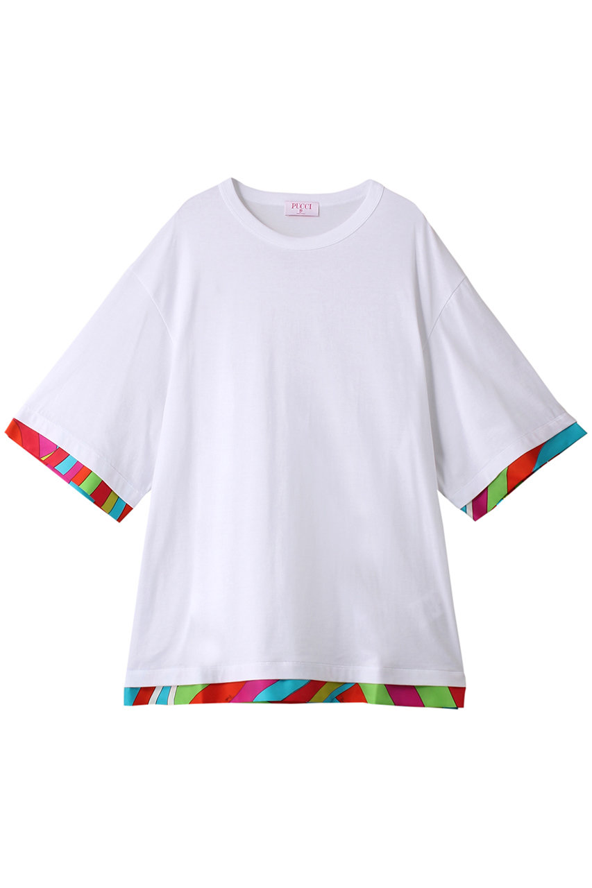 プッチ/PUCCIのプリントヘムTシャツ(ホワイト/231‐12401)