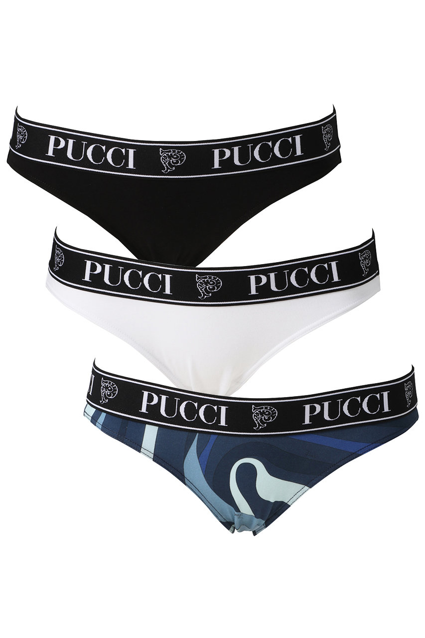 プッチ/PUCCIのロゴショーツ 3Pセット(ホワイト/ブラック/インディゴ/883‐18501)