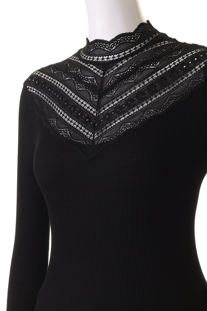 ROSEMUNDE(ロサムンド)｜レースモックネックトップス ロングスリーブ