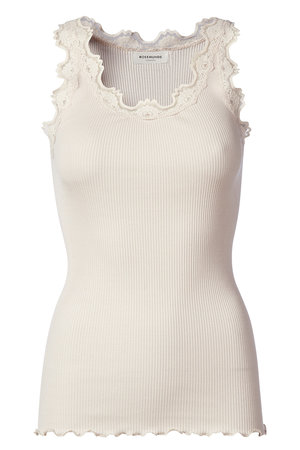 ロサムンド/ROSEMUNDEのレース付き タンクトップ シルクコットン(110100/110101)