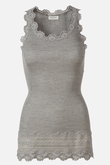 レース付き タンクトップ（裾レース） シルクコットン ロサムンド/ROSEMUNDE