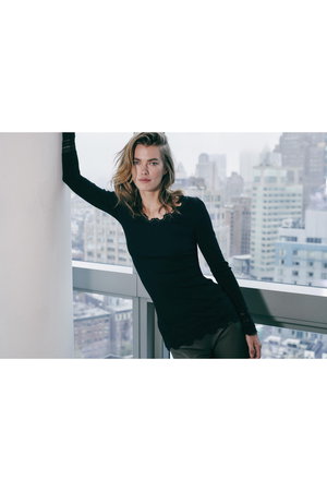 ロサムンド/ROSEMUNDEのレース付き プルオーバー シルクコットン(110100/110103)