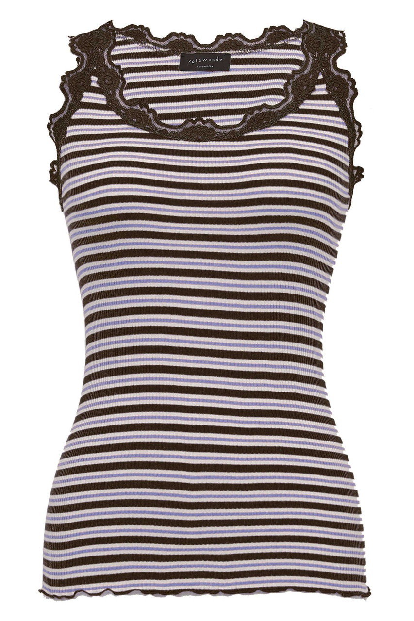 ROSEMUNDE レース付きタンクトップ シルクコットン (コーヒービーンミックス, M) ロサムンド ELLE SHOP ROSEMUNDE レース付きタンクトップ シルクコットン (コーヒービーンミックス, M) ロサムンド ELLE SHOP