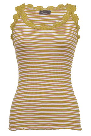 ロサムンド/ROSEMUNDEのレース付きタンクトップ　シルクコットン(110100/110101)