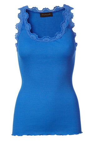 ロサムンド/ROSEMUNDEのレース付きタンクトップ　シルクコットン(110100/110101)