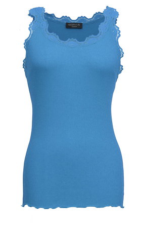 ロサムンド/ROSEMUNDEのレース付きタンクトップ　シルクコットン(110100/110101)